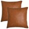 Modern Geometric Decorative Throw Pillow Covers Home Cushion Covers Set of 2 Farmhouse Decor Stripe Patchwork Linen Throw Pillow Covers, Tan Faux Leather Accent Pillow Covers 18x18 inch