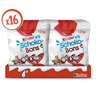 Kinder Milky Schokobons 22 Schokobons, 125g Pack of 16