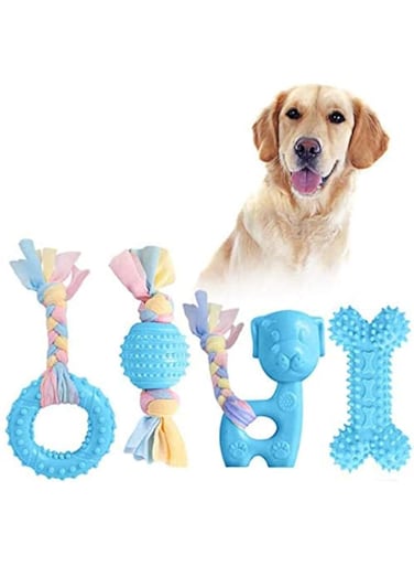 Dog Chewing Toys for Puppies 4 Packages Dog Chew Rope Ball Frisbee Durable for Small to Medium Dog Interactive Games Dog Chew Toys Durable Natural Rubber Dog Toys