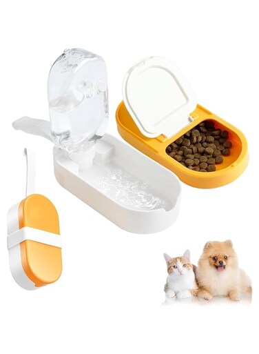 X spring Dog Water Bottle, Leak Proof Foldable Pet Water Bottles, 2-in-1 Portable Dog Water Bottle for Walking, Cat Bowls and Pet Water Bottle, Dispenser Bowl Travel Drink Cup, for Hiking, Travel