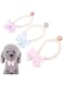 NALACAL Pet Collar, Pearl Necklace, Elastic Rope Collar Bow Pattern Pendant Collar Adjustable Necklace Accessories for Small Cats and Dogs, BLUE, PINK, PURPLE (3 PCS)