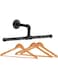 TERRIFI Industrial Pipe Floating Clothing Rack Wall Mounted, Heavy Duty Rustic Vintage Steel Black Metal Garment Bracket Frame, Commercial or Residential Wardrobe Clothes Display (1 Pack)