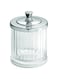 iDesign Alston Bathroom Vanity Canister Jar for Cotton Balls, Swabs, Cosmetic Pads - Clear/Chrome 3.5" x 3.5" x 5.1