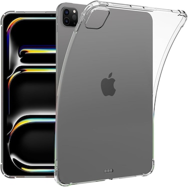 Muzz Clear Protective Case for iPad Pro 13 m4 2024, Slim Bumper Corners, Soft Transparent Back Cover (iPad Pro 13 (7th Gen 2024))