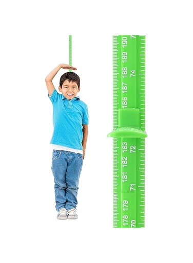 EASYXQ Growth Chart, Children Height Ruler Wall Decor, 3D Removable Growth Height Chart, Splicing Height Ruler Measurement for Kids and Nursery 79 inch (Green)