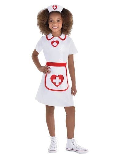زي ممرضة لطيفة للبنات، مقاس متوسط (8-10 سنوات)