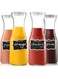 4 PACK Glass Carafe with Lid, 1 Liter Beverage Serveware Carafe, Clear Glass Pitcher for Mimosa Bar, Brunch, Cold Water, Juice, Milk, Iced Tea, Lemonade