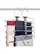 FeeraHozer Magic Pants Hangers Space Saving - 2 Pack for Closet Multiple Layers Multifunctional Uses Rack Organizer for Trousers Scarves Slack (2 Pack with 10 Metal Clips)