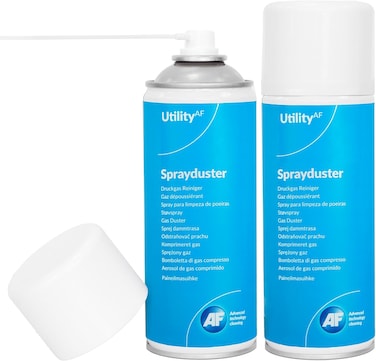 AF Non-Invertible Flammable Sprayduster &ndash; HFC Free, Removal of Dust and Debris - 2 x 400ml Pack, ADU400UT, Blue