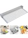 Dish Drying Rack,Roll Up Sink Dish Drainer Rack,Over The Sink Dish Drying Rack, Foldable Sink Rack,Stainless Steel Wire Dish Drying Rack For Kitchen Sink Counter,Washing Dish Rack,Gray 47x35cm