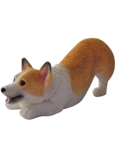 Tazweeq Simulation Corgi Dog Car Dashboard Decoration Cute Puppy Car Dashboard Decorative Ornament Resin Dog Figurine Home Office Decor Desktop Ornament Mini Corgi Doll Car Interior Accessory