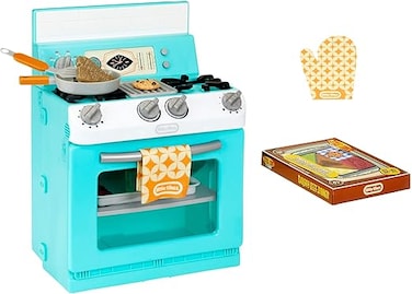 Little Tikes Retro Oven Appliance Playset, Interactive Kitchen Toy with Lights, Sounds &amp; 11 Realistic Accessories, Pretend Cooking Role Play Toy for Kids