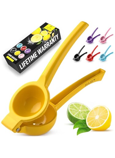 Zulay Kitchen Metal Lemon Squeezer - Durable Citrus Juicer - Manual Press for Extracting the Most Juice Possible