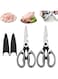 Euskolete 2PCS Kitchen Scissors Multi-Function Kitchen Scissors Heavy Duty Stainless Steel Cooking Shears for Cutting Meat, Food, Fish, Poultry Multipurpose Sharp Sissors