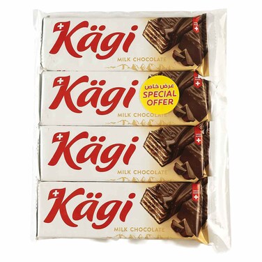Kagi Classic Speciality Swiss Chocolate Wafer, 50g Pack of 4