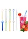 8 Pcs Glass Straws Shatter Resistant 4 Inch Short Reusable Glass Straw With Cleaning Brush Dishwasher Safe Bar Drinking Straws Perfect For Cocktail Smoothies Coffee Juice Colorful