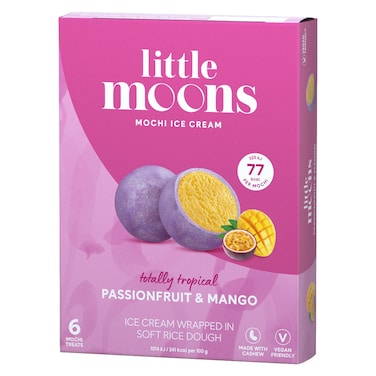 Little Moons Passionfruit and Mango Flavoured Mochi Ice Cream, 192g