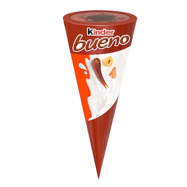 Kinder Bueno Classic Ice Cream, Creamy Hazelnut &amp; Chocolate Topping, Multipack, 1 Cone, 62g