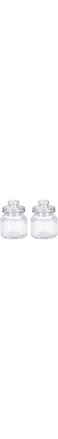 Glass Candy Sweet Jar with Lid Vintage Ribbed Airtight Sweets Chocolates Bon Bon Container Traditional Victorian Style Small Kitchen Preserving Storage Jars for Party Wedding Buffet Home Clear 500ml