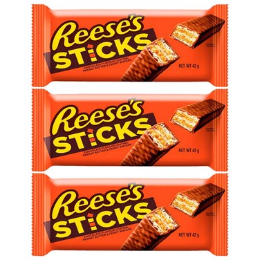 Reese's Sticks Milk Chocolate Peanut Butter Candy Bar 42g Pack of 3