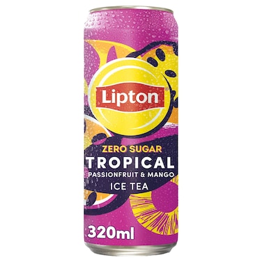 Lipton Zero Sugar Tropical Passionfruit and Mango Ice Tea, 320ml