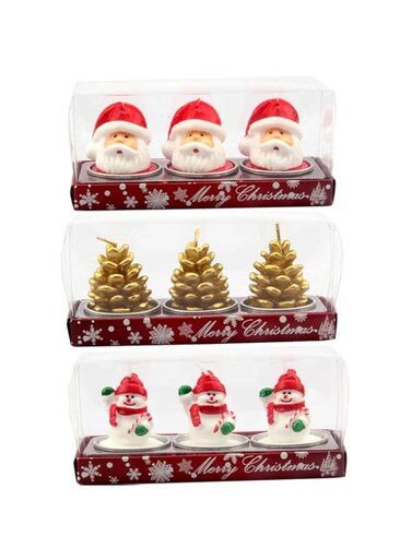 IEW Smokeless Tea Light Candles Set, 3*3Pack Unscented, Christmas Tree Shape, Perfect for Home Decoration, Party, Wedding, Festival