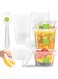 60 PCS Deli Containers with Lids-16oz*50 pcs Deli Cups &amp; 10 Spoons for Meal Prep - Kitchen Airtight Food Storage Container for Soup, Sauce, Slime - BPA-Free - Safe for Dishwasher, Microwave, Freezer