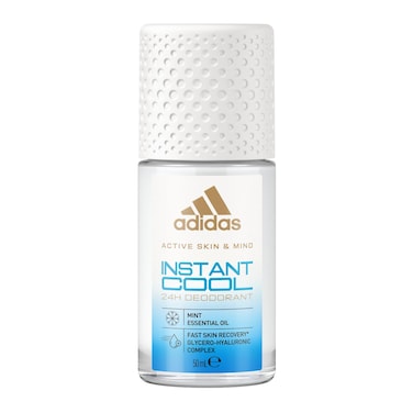 Adidas Active Skin &amp; Mind instant Cool 24H Deodorant Roll-On, Mint Essential Oil,50ml