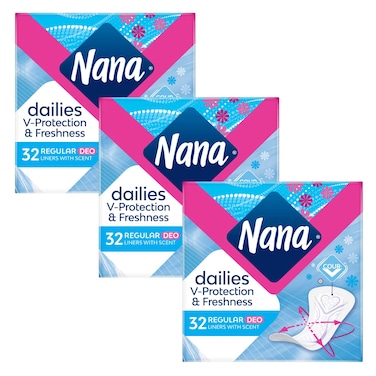 نانا فوط يومية طويلة عبوة كبيرة تحتوي على 28 فوطة حزمة من 3