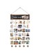 X spring Wood Photo Board with Clips, Multi Pictures Organizer with Retro Chalkboard and 30 Clips, Hanging Display Picture Board, Photo Frame Collage Photo Display for Room Wall Decoration