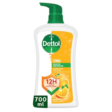 Dettol Zing Shower Gel &amp; Bodywash, Orange Zest Scent, 700ml