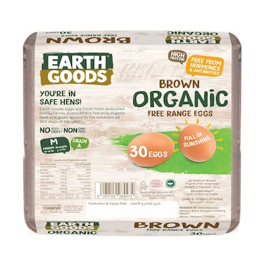 Earth Goods Organic Medium Brown Free Range Eggs Pack of 30