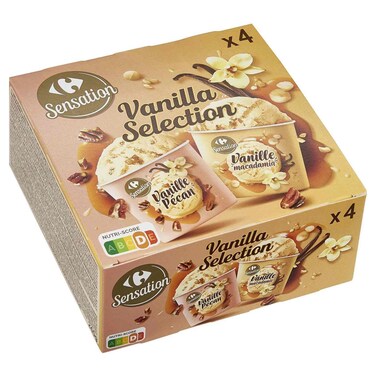 Carrefour Sensation Vanilla Ice Cream Selection, 240g
