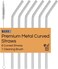 Stainless Steel Straw Set &acirc;&euro;&ldquo; 6 Curved Metal Drinking Straws with Cleaning Brush, Reusable Straws for Hot and Cold Beverages, Smoothies, Coffee, Tea, Juices, Pack of 2