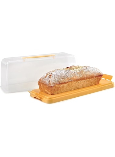 Snips Transparent &amp; Yellow Plumcake Keeper - Cake Storage Container
