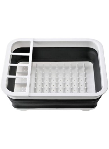 Dubai Gallery Collapsible Dish Colander Rack White/Black 360X320X122Millimeter