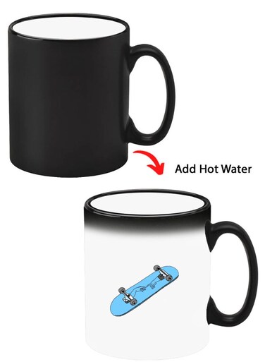 Color Changing Heat Sensitive Ceramic Mug, Image Revealed When HOT Liquid is Added! Skate Board
