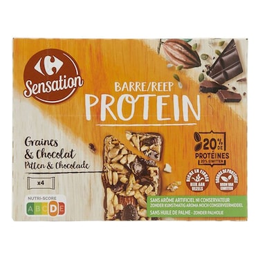 Carrefour Sensation Cereal and Chocolate Protein Bar 32g Pack of 4