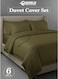 Premium Striped Duvet Set All Season &acirc;&euro;&ldquo; 6-Pieces Set Olive Green   King Size 220x240 cm   Ultra-Soft, Wrinkle-Resistant &amp; Made in Dubai   Includes Duvet Cover, Fitted Sheet (200x200 cm) &amp; 4 Pillowcases (50x70 cm)