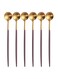 HOME 6-Piece Iced Tea Spoon Set Brown/Gold 20centimeter