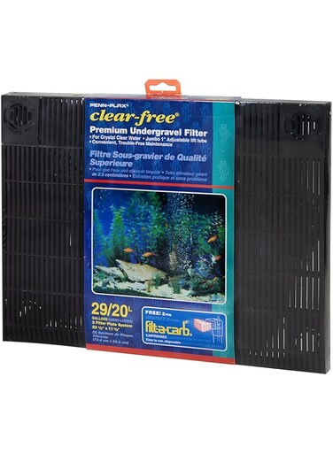 Penn-Plax Clear-Free Premium Under Gravel Aquarium Filter (UGF) &ndash; Freshwater and Saltwater Safe &ndash; Suitable for 20 &ndash; 29 Gallon Tanks