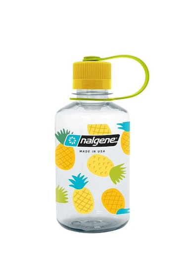 16oz NM Clear Water Bottle, with Pineapple Print