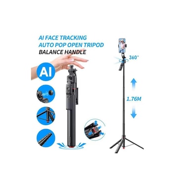 TT07 AI Face Tracking Selfie Stick Tripod   360&deg; Rotation   Auto Pop-Up   Gesture Control