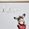 I Love you Donkey cardMetalllic gold text