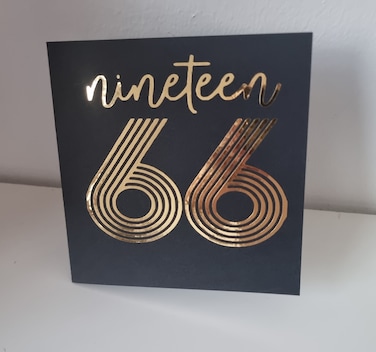 Black and gold 1966 Birthday card
