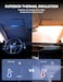 Car Windshield Sun Shade &ndash; 64"L x 34"W, 4-Layer Reflective 240T Sun &amp; UV Reflective Windshield Cover Sun Shade   Easy Install, FoldableWindshield Cover for Medium Sedan, SUV