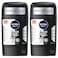 NIVEA MEN Black &amp; White Invisible Antiperspirant Deodorant Stick, Original, 72H Active Protection, 50ml, Pack of 2