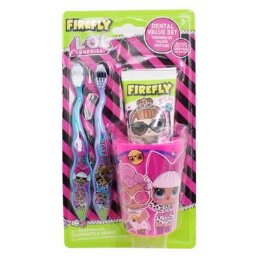 Firefly Toothbrush Pack of 2 with Beaker and Toothpaste Assorted 75ml