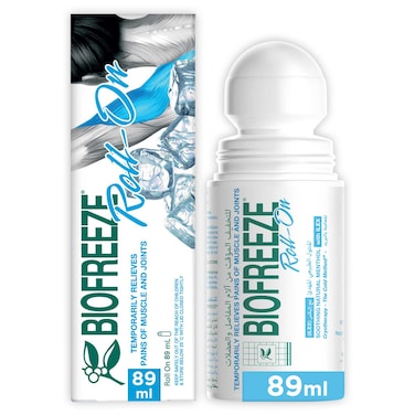 Biofreeze Pain Relief Roll-On, Soothing Natural Menthol with ILEX Scent, 89 ml