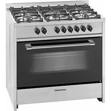 DAEWOO 5 Burner Multifunction Cooker 90X60CM, Top gas, Bottom Electric with Dual Convection fan, Removable glass door, Cast iron grid, Made in Portugal, DGE,S965HE